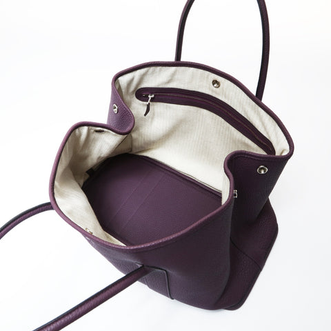 HERMES D stamped 2019 Garden Party PM Togo Tote Bag purple WS26906