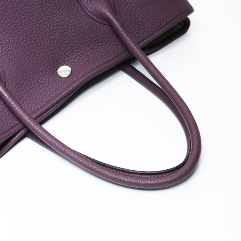 HERMES D stamped 2019 Garden Party PM Togo Tote Bag purple WS26906