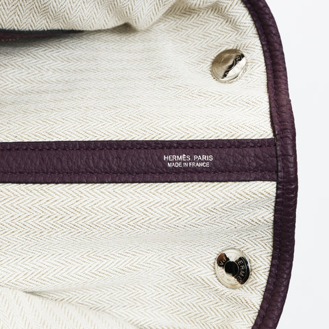 HERMES D stamped 2019 Garden Party PM Togo Tote Bag purple WS26906