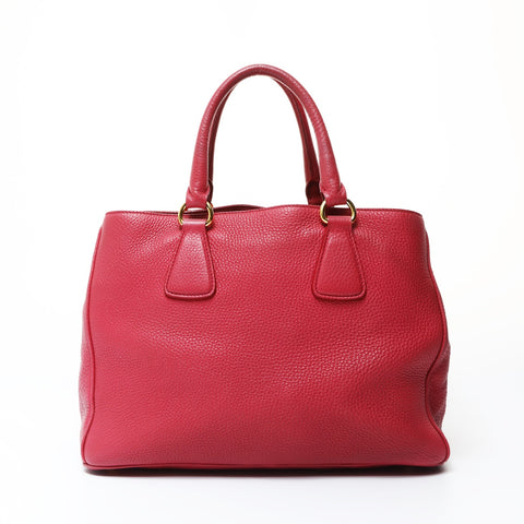 PRADA 2-Way Tote Bag with Strap, VIT.DAINO Leather, Piona, Pink Handbag pink WS26910