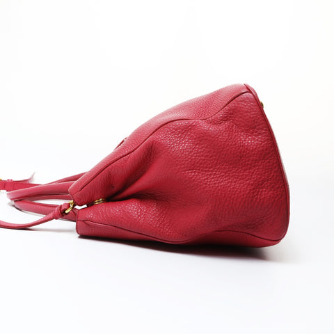 PRADA 2-Way Tote Bag with Strap, VIT.DAINO Leather, Piona, Pink Handbag pink WS26910