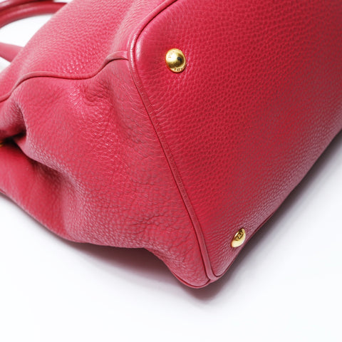 PRADA 2-Way Tote Bag with Strap, VIT.DAINO Leather, Piona, Pink Handbag pink WS26910