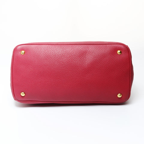 PRADA 2-Way Tote Bag with Strap, VIT.DAINO Leather, Piona, Pink Handbag pink WS26910