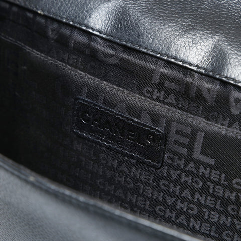 CHANEL No. 8 2003-2004 Leather Chanel 2.55 Caviar Shoulder Bag black WS26912