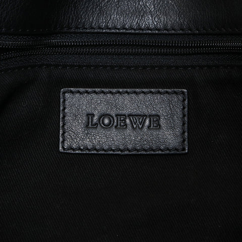 LOEWE Shopper bag with logo and anagram in leather Tote Bag black WS26914