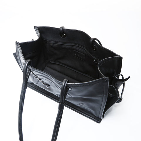 LOEWE Shopper bag with logo and anagram in leather Tote Bag black WS26914