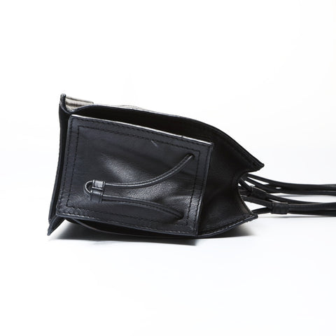 LOEWE Shopper bag with logo and anagram in leather Tote Bag black WS26914