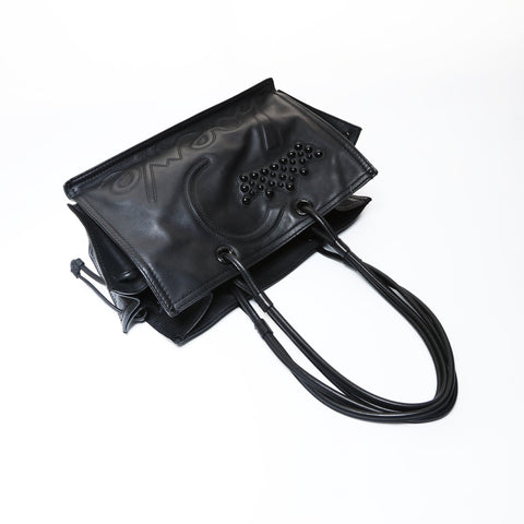 LOEWE Shopper bag with logo and anagram in leather Tote Bag black WS26914
