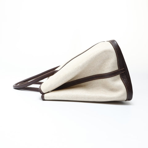 HERMES 2015 T-stamped Toile H Garden Party PM Tote Bag beige WS26915