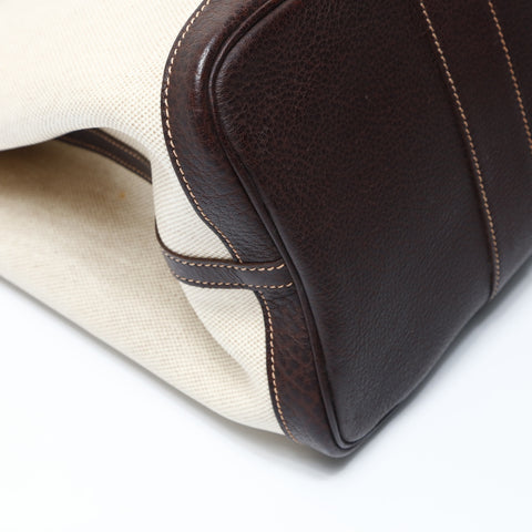 HERMES 2015 T-stamped Toile H Garden Party PM Tote Bag beige WS26915