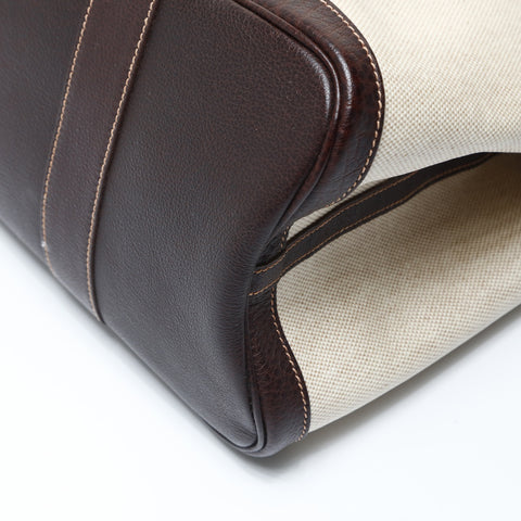 HERMES 2015 T-stamped Toile H Garden Party PM Tote Bag beige WS26915