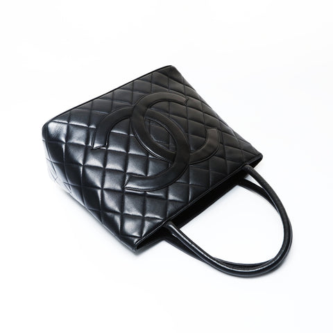 CHANEL No. 2 1991-1994 Replica Tote COCO Mark Medallion Tote Bag black WS26918