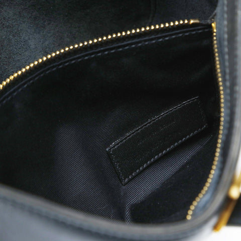 YVES SAINT LAURENT Sun Cassette Leather YSL Logo LE 5 A 7 Shoulder Bag black WS26919