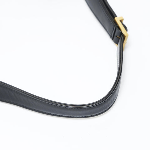 YVES SAINT LAURENT Sun Cassette Leather YSL Logo LE 5 A 7 Shoulder Bag black WS26919
