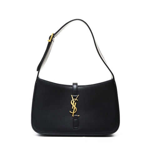 YVES SAINT LAURENT Sun Cassette Leather YSL Logo LE 5 A 7 Shoulder Bag black WS26919