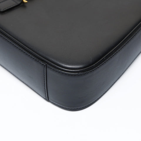 YVES SAINT LAURENT Sun Cassette Leather YSL Logo LE 5 A 7 Shoulder Bag black WS26919