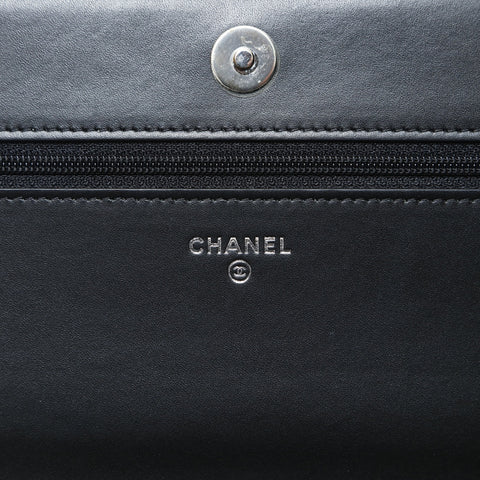 CHANEL 25th series 2017 Camellia lambskin flap Shoulder Bag black WS26922