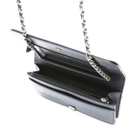 CHANEL 25th series 2017 Camellia lambskin flap Shoulder Bag black WS26922