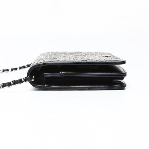 CHANEL 25th series 2017 Camellia lambskin flap Shoulder Bag black WS26922