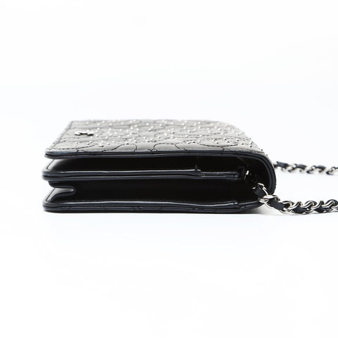 CHANEL 25th series 2017 Camellia lambskin flap Shoulder Bag black WS26922