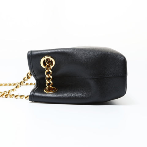 CELINE Triomphe Newspaper Chain Shoulder Bag black WS26923