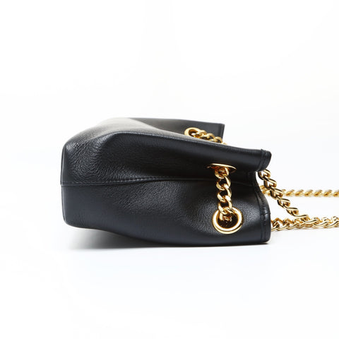 CELINE Triomphe Newspaper Chain Shoulder Bag black WS26923