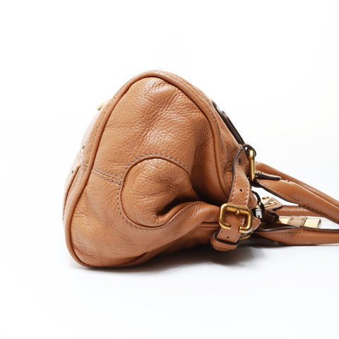 Chloe Paddington Leather Boston Bag Pink Brown Shoulder Bag Brown WS26927