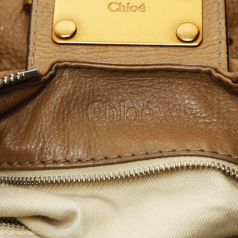 Chloe Paddington Leather Boston Bag Shoulder Bag beige WS26928