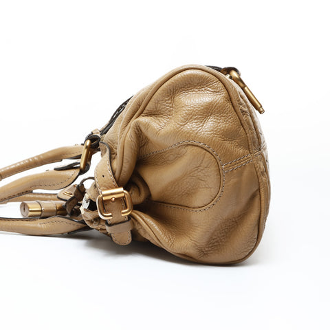 Chloe Paddington Leather Boston Bag Shoulder Bag beige WS26928