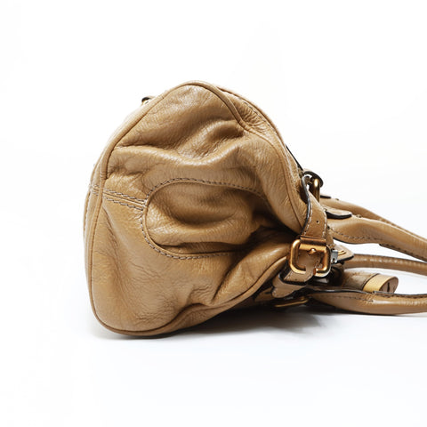Chloe Paddington Leather Boston Bag Shoulder Bag beige WS26928