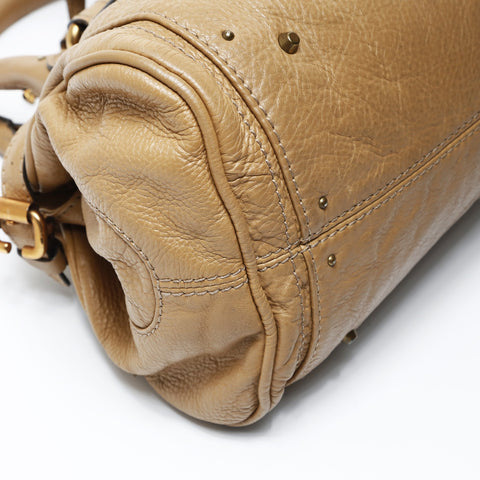 Chloe Paddington Leather Boston Bag Shoulder Bag beige WS26928