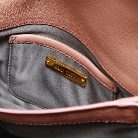 Miu Miu Studs Rhinestones Shoulder Bag pink WS26930
