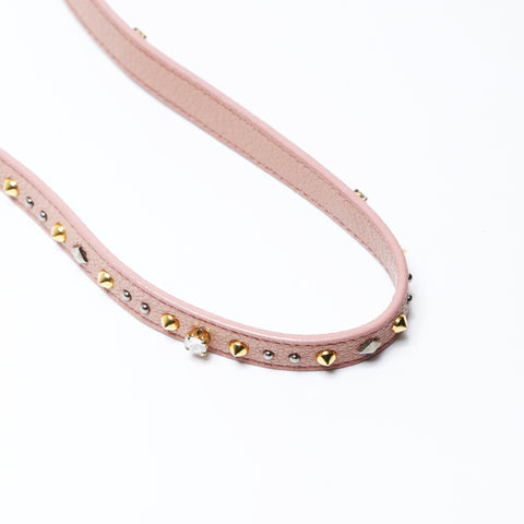 Miu Miu Studs Rhinestones Shoulder Bag pink WS26930