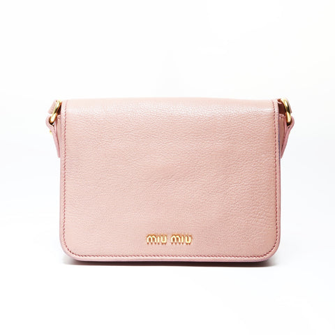Miu Miu Studs Rhinestones Shoulder Bag pink WS26930