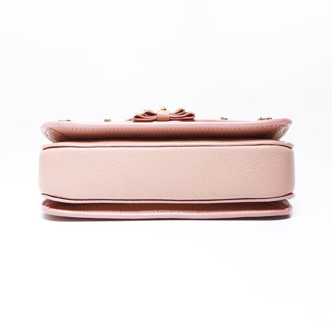 Miu Miu Studs Rhinestones Shoulder Bag pink WS26930