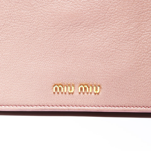 Miu Miu Studs Rhinestones Shoulder Bag pink WS26930