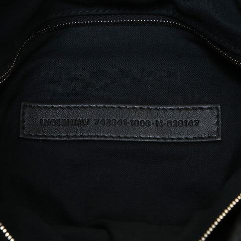 BALENCIAGA Crushed Leather Tote Bag with 2-Way Chain Shoulder Bag black WS26932