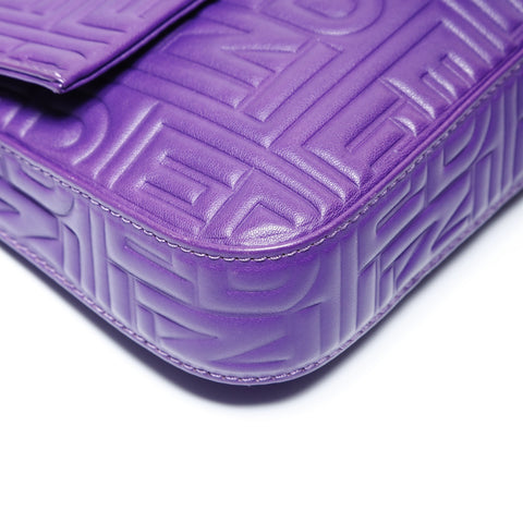 FENDI Mamma Baguette embossed logo Shoulder Bag purple WS26933