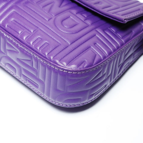 FENDI Mamma Baguette embossed logo Shoulder Bag purple WS26933