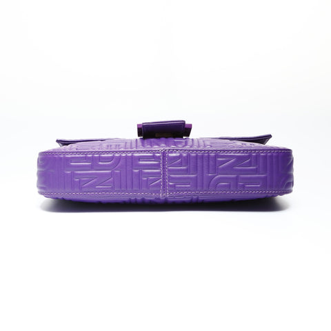 FENDI Mamma Baguette embossed logo Shoulder Bag purple WS26933