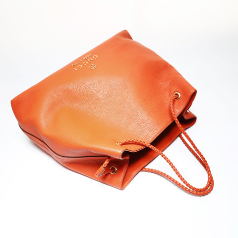 GUCCI logo leather Tote Bag Orange WS26934