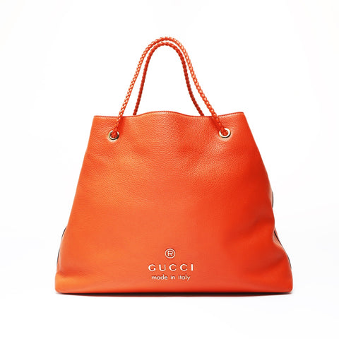 GUCCI logo leather Tote Bag Orange WS26934