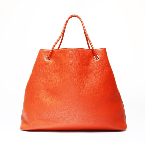 GUCCI logo leather Tote Bag Orange WS26934