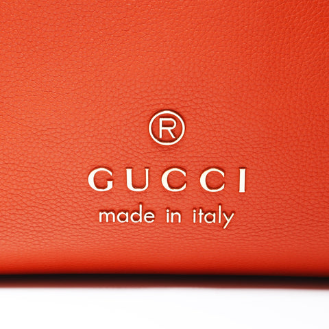 GUCCI logo leather Tote Bag Orange WS26934
