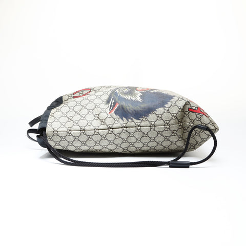 GUCCI Gucci GG Supreme Drawstring Wolf Backpack Backpack  Daypack Brown WS26935