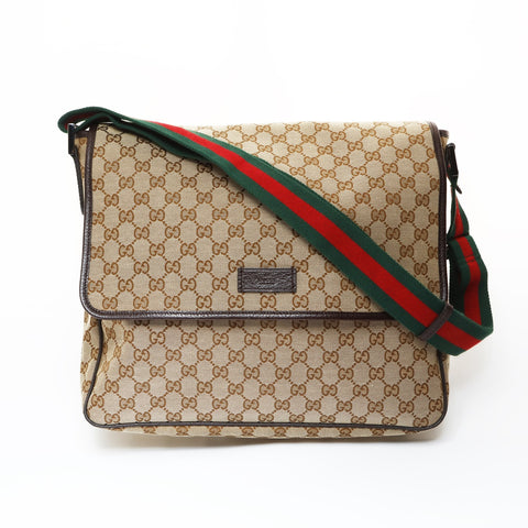GUCCI Shelly GG canvas messenger bag Shoulder Bag Brown WS26936