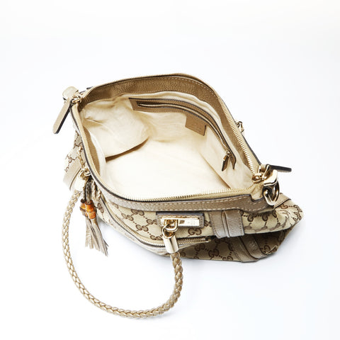 GUCCI GG Canvas Bamboo Handbag beige WS26937