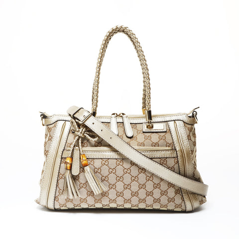 GUCCI GG Canvas Bamboo Handbag beige WS26937