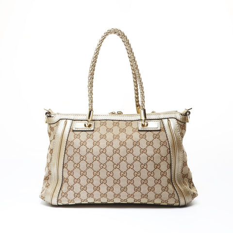 GUCCI GG Canvas Bamboo Handbag beige WS26937