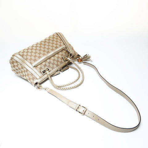 GUCCI GG Canvas Bamboo Handbag beige WS26937